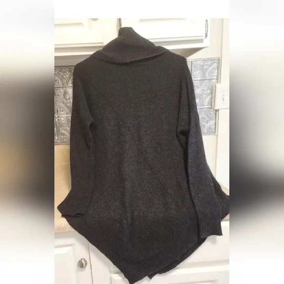 360 Cashmere Sweater Pullover Heathered Black Turtle Neck Long Sleeve XS - Picture 2 of 2